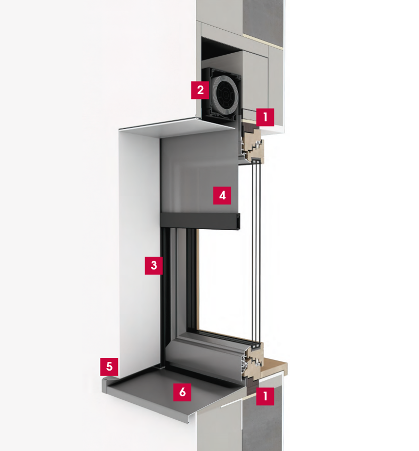 Holz-Alu-Fenster mit Zip-Verdunkelung