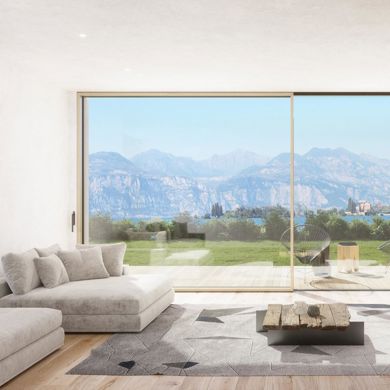Un soggiorno con vetrata e porta scorrevole Dreamslide