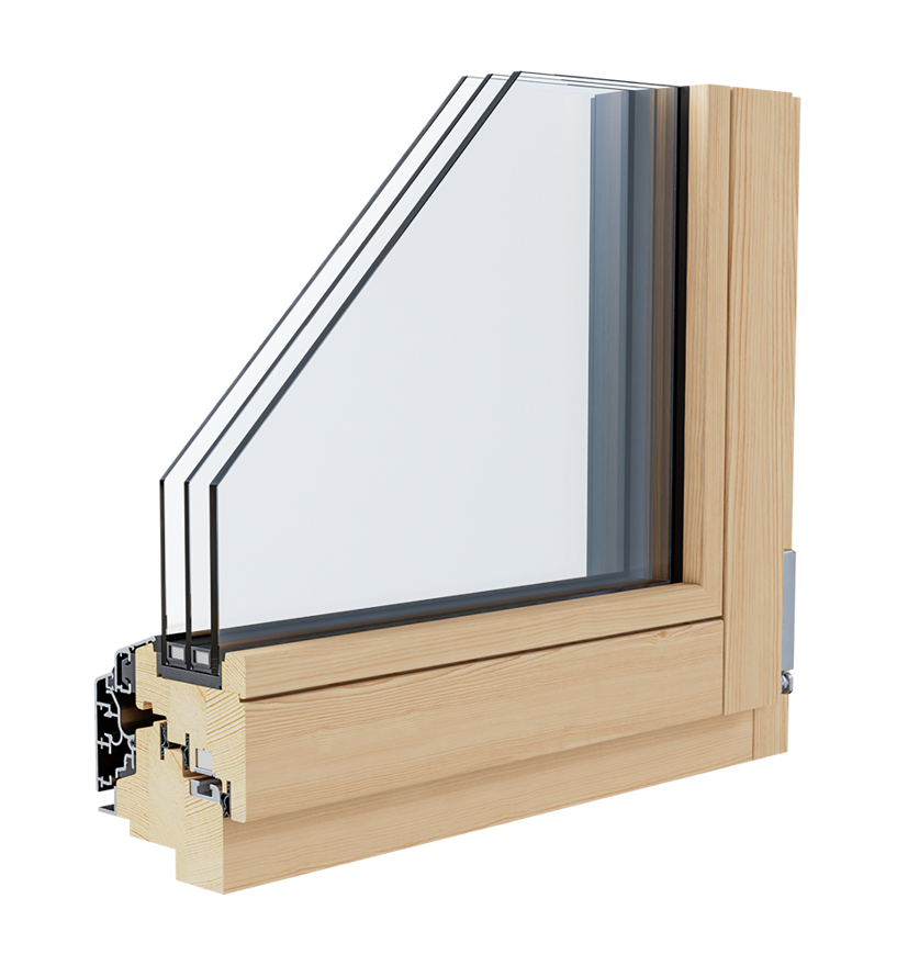 Rahmen des Holz-Alluminium-Fensters Alutop 80 - Tip Top Fenster®