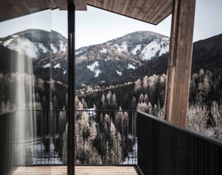 Der Balkon eines Chalets