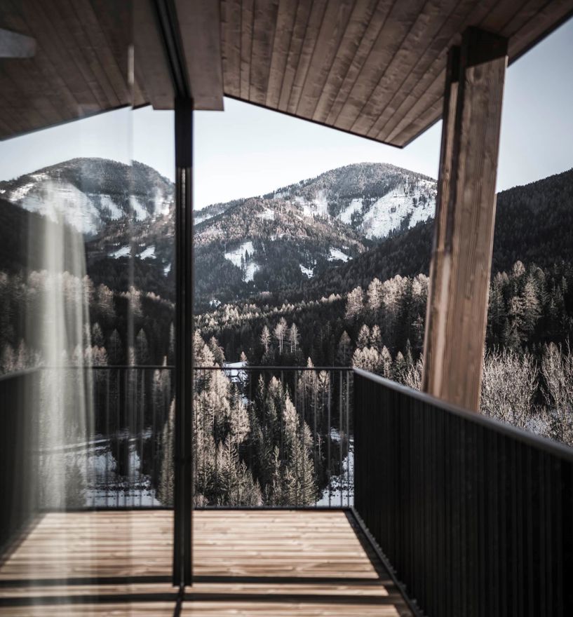 Der Balkon eines Chalets