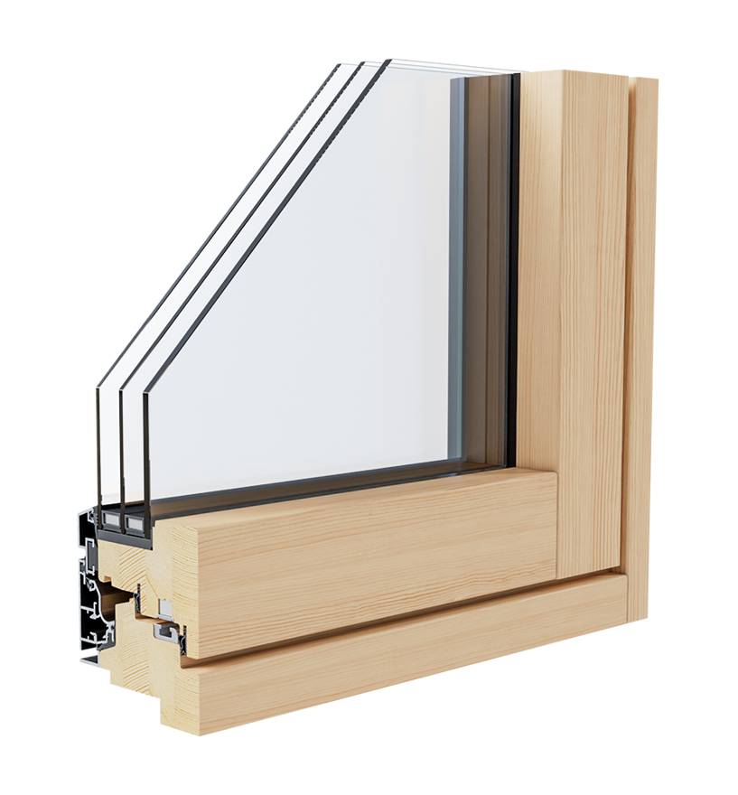 Finestra in legno-alluminio Aluclima Design 92