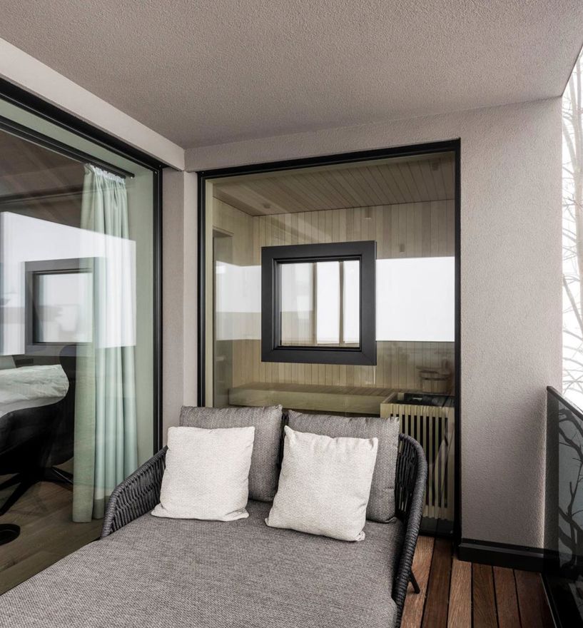 Projekt: Hotel Viertlerhof Hafling - Tip Top Fenster & Systeme - Fenster im Glas aus Südtirol (Sauna)