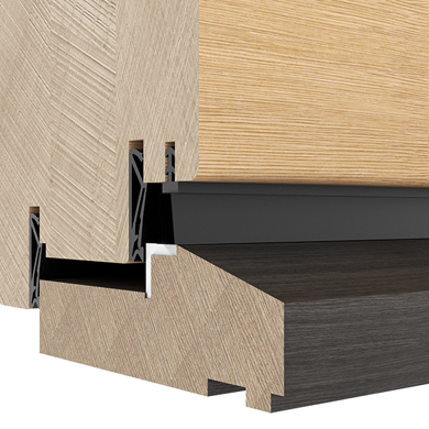 Accessorio per la porta d'ingressoo: soglia in legno di rovere nero