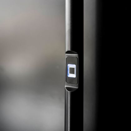 Una porta d'ingresso con fingerscan