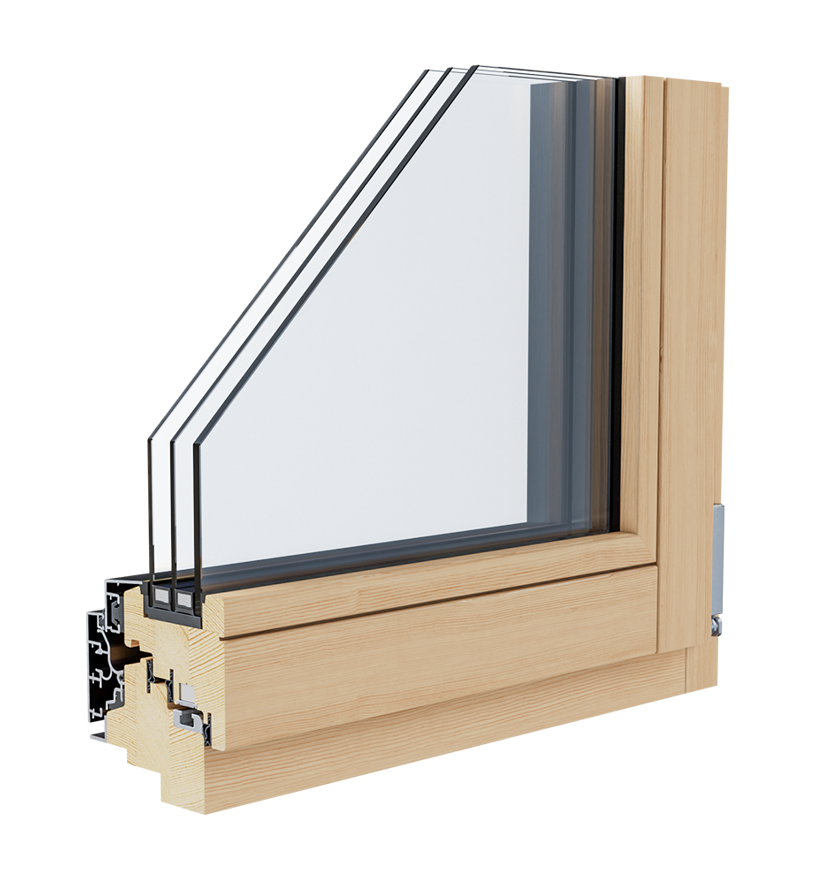 Rahmen des Holz-Alluminium-Fensters Alutop 80 - Tip Top Fenster®