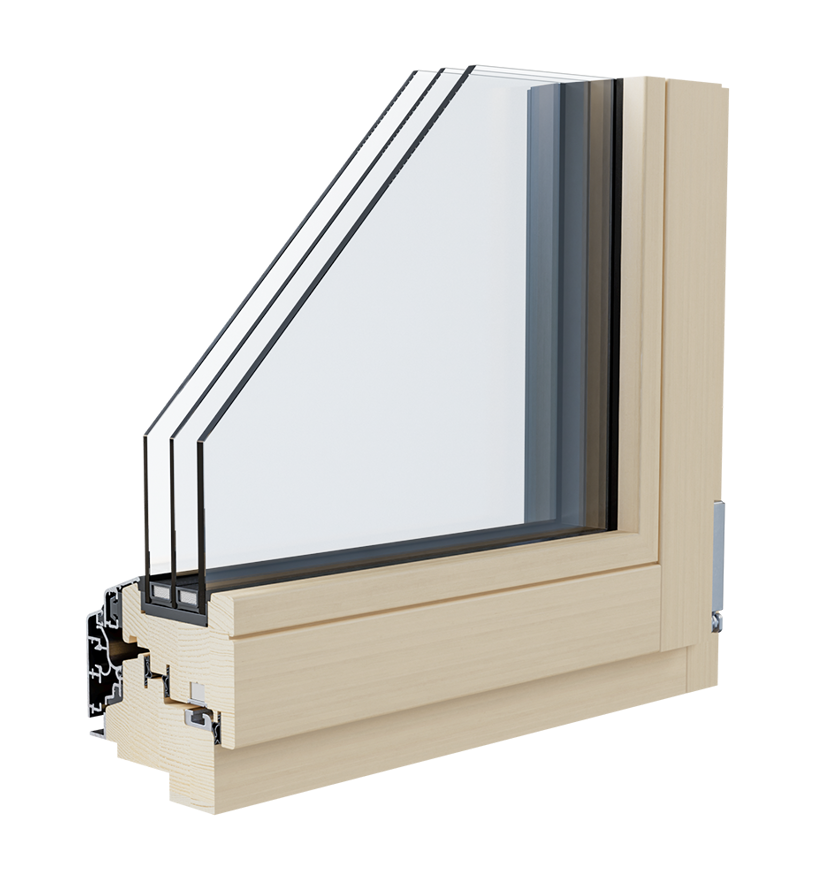 Finestra in legno-alluminio Aluclima 92