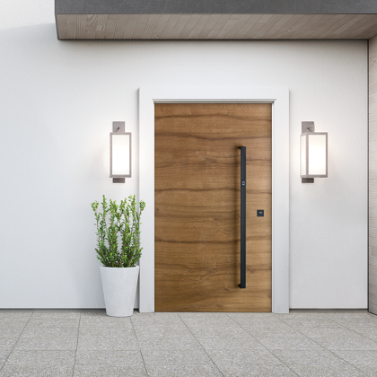 Una porta d'ingresso con fingerscan
