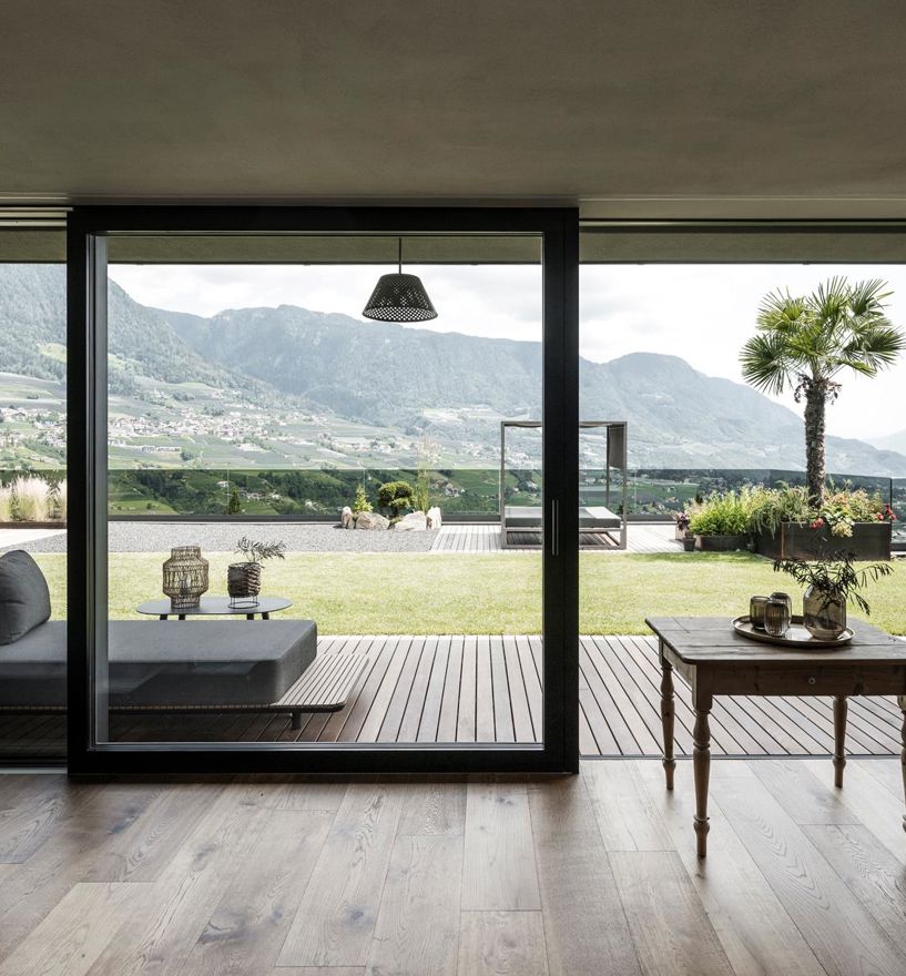 Accesso alla terrazza in vetro con porta alzante scorrevole Deluxe