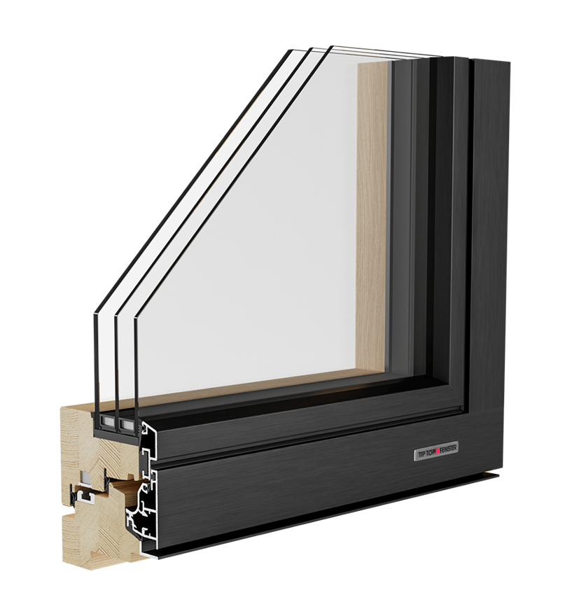 Finestra in legno-alluminio Aluclima Design 92 - Tip Top Fenster®