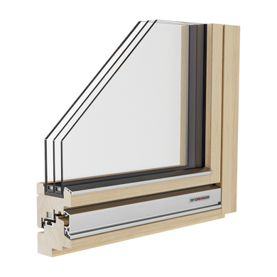Finestra in legno Topline Design 80 - Tip Top Fenster®