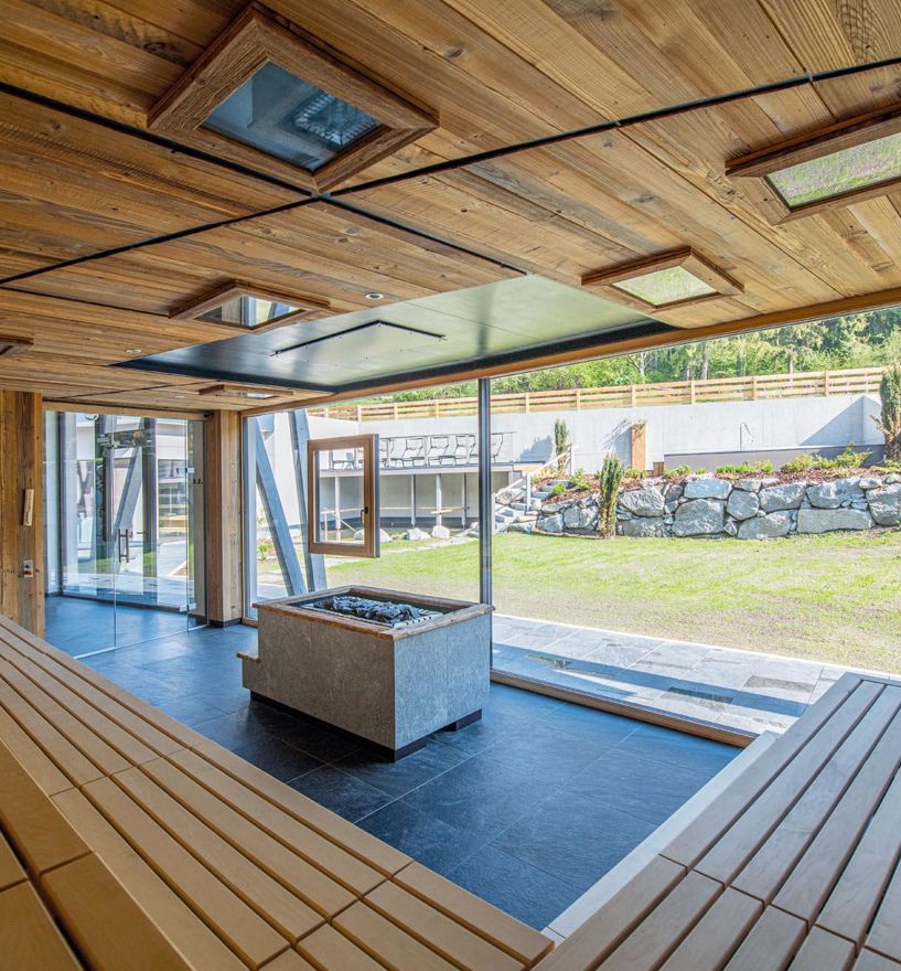 Projekt: Leitgam luxury hotel for two Kiens - Tip Top Fenster & Systeme - Verglasungen und Fenster im Glas aus Südtirol, Sauna